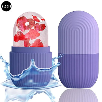 Reusable Silicone Ice Face Roller & Ice Cube Facial Massager | Skin Tightening, Pore Minimizing, Puffiness & Dark Circle Remover